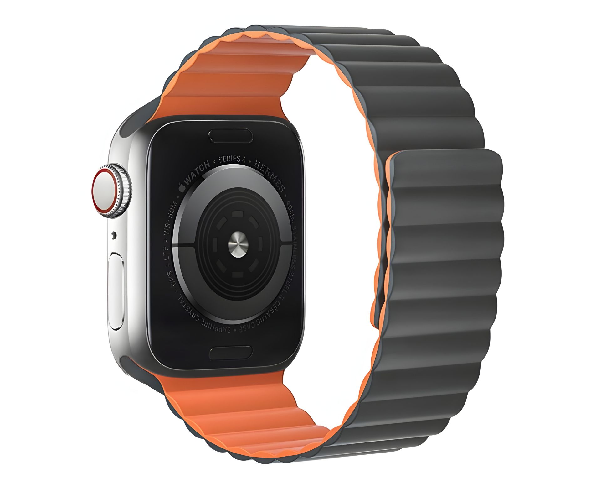 Силіконовий ремінець Hoco iWatch WA07 magnetic, 38, 40, 41mm, grey orange Силіконовий ремінець Hoco iWatch WA07 magnetic, 38, 40, 41mm, grey orange