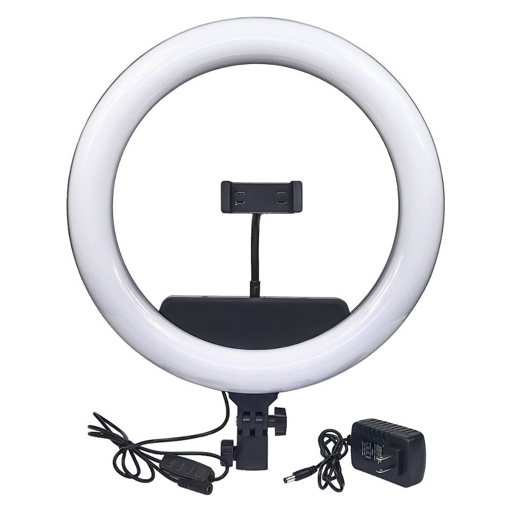 Кольцевая LED лампа F-360A с держателем для телефона 14" 36см с блоком питания Кольцевая LED лампа F-360A с держателем для телефона 14" 36см с блоком питания