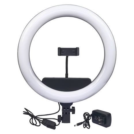 Кольцевая LED лампа F-360A с держателем для телефона 14" 36см с блоком питания Кольцевая LED лампа F-360A с держателем для телефона 14" 36см с блоком питания