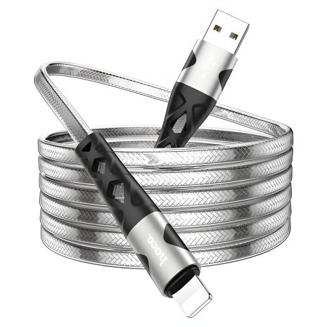 Кабель Hoco U105 USB to Lightning серебристый 1.2m