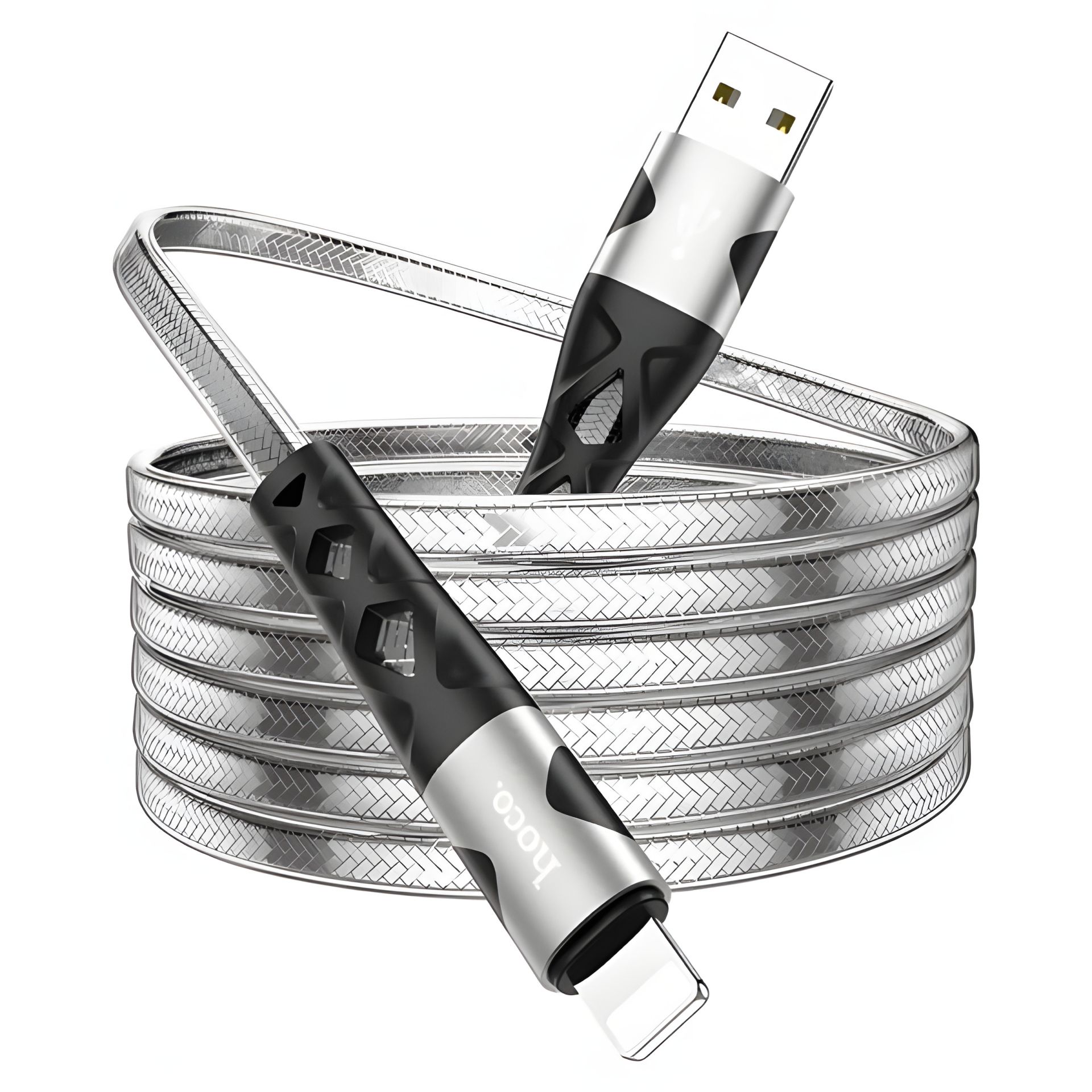 Кабель Hoco U105 USB to Lightning серебристый 1.2m Кабель Hoco U105 USB to Lightning серебристый 1.2m