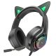Игровые наушники Hoco W107 Cute cat luminous CAT EAR GAMING headphones Эльф Кот Черно-Зелёный Игровые наушники Hoco W107 Cute cat luminous CAT EAR GAMING headphones Эльф Кот Черно-Зелёный