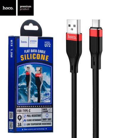Кабель Hoco U72 USB to Type-C 1.2m черный Кабель Hoco U72 USB to Type-C 1.2m черный