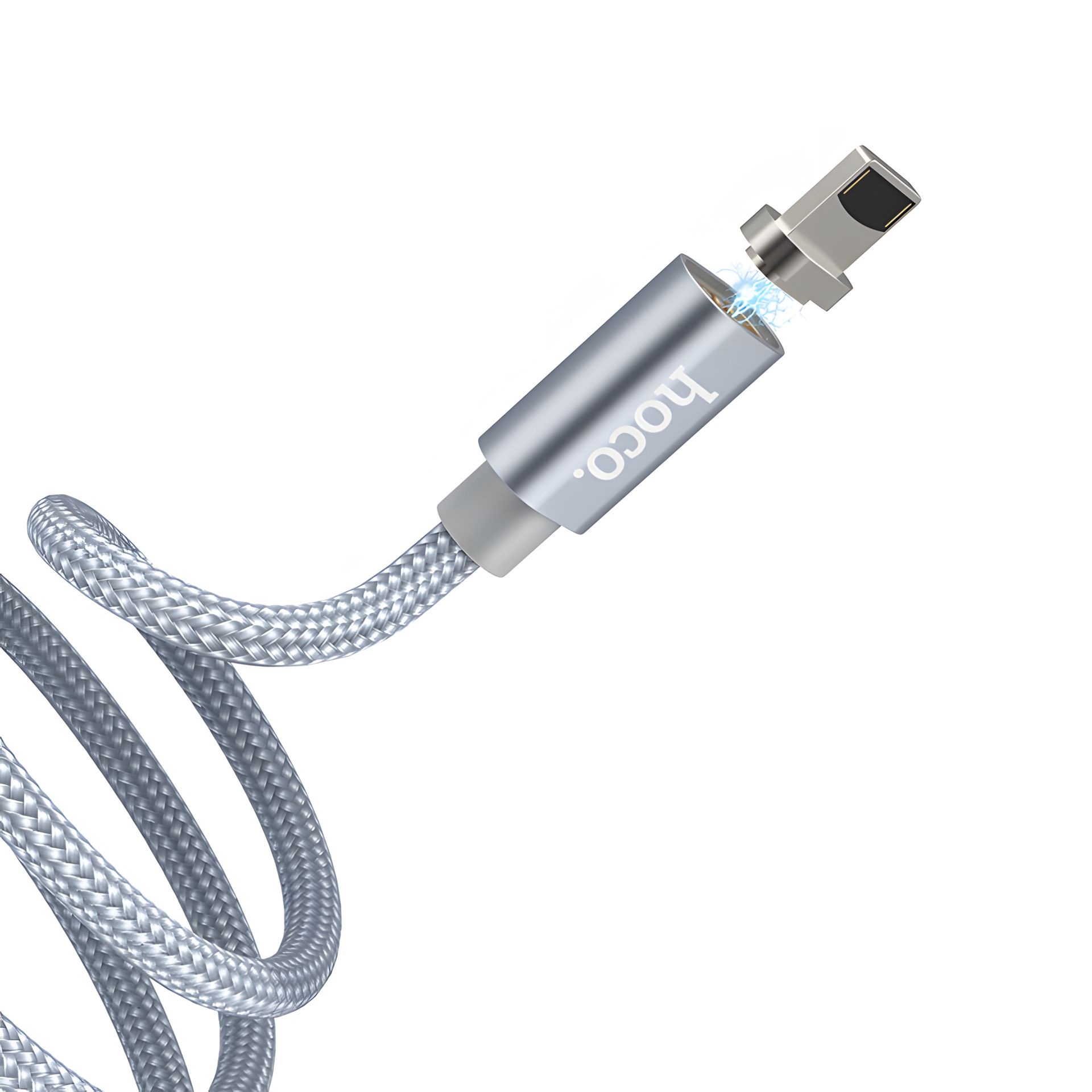 Hoco U40A магнітний кабель USB to Lightning 1м сріблястий Hoco U40A магнітний кабель USB to Lightning 1м сріблястий
