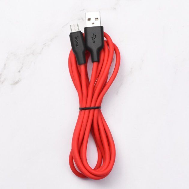 Кабель Hoco X21 Plus USB to MicroUSB 2m чорно-червоний Кабель Hoco X21 Plus USB to MicroUSB 2m чорно-червоний