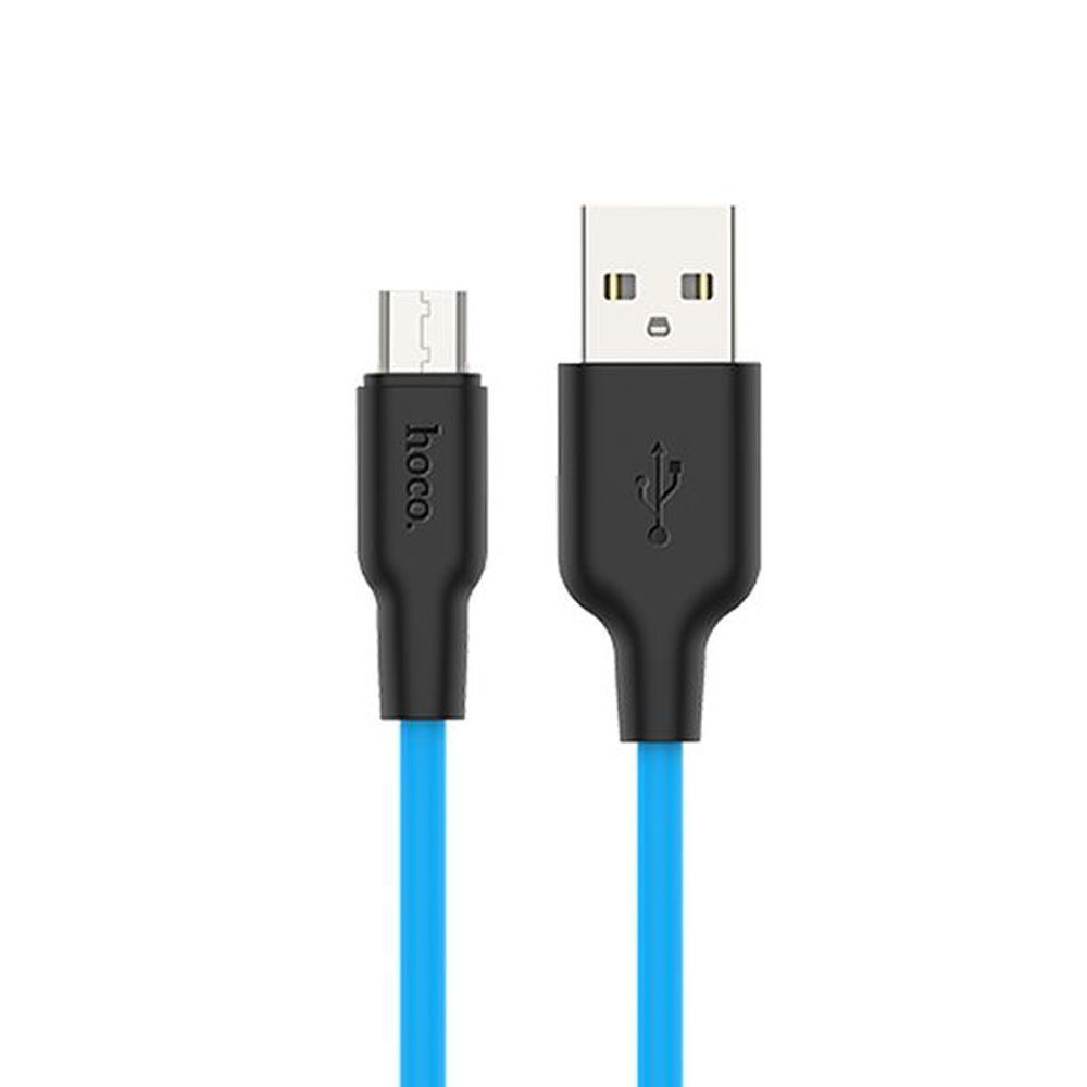 Кабель Hoco X21 Plus USB to MicroUSB 1m черно-голубой Кабель Hoco X21 Plus USB to MicroUSB 1m черно-голубой