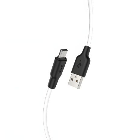 Черно-белый Hoco X21 Plus USB Кабель to MicroUSB 1m