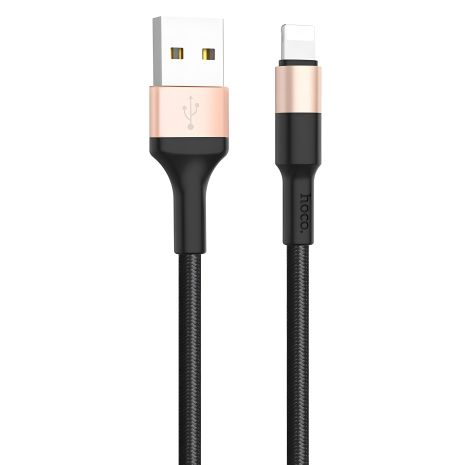 USB до Lightning кабель Hoco X26 1m чорно-золотистий USB до Lightning кабель Hoco X26 1m чорно-золотистий