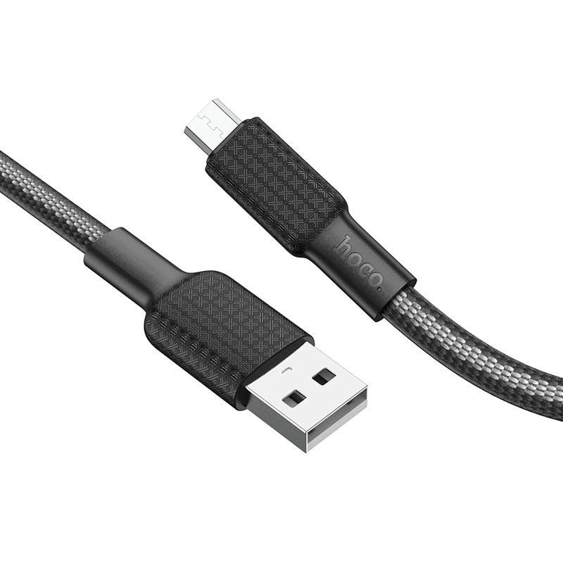 Кабель черно-белый Hoco X69 USB to MicroUSB 1m Кабель черно-белый Hoco X69 USB to MicroUSB 1m
