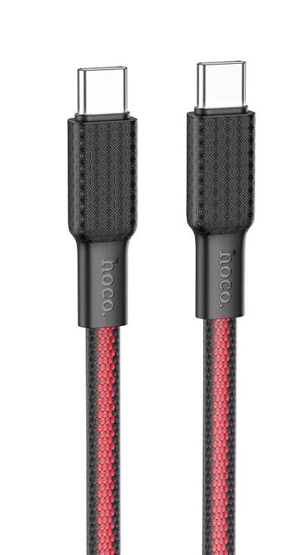 Кабель Hoco X69 Type-C to Type-C PD 60W 1m черно-красный Кабель Hoco X69 Type-C to Type-C PD 60W 1m черно-красный