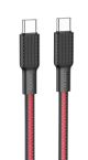 Кабель Hoco X69 Type-C to Type-C PD 60W 1m черно-красный Кабель Hoco X69 Type-C to Type-C PD 60W 1m черно-красный