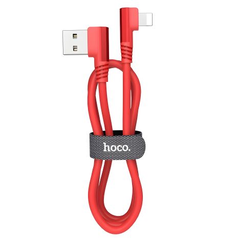 Красный кабель Hoco U83 USB to Lightning 1.2m
