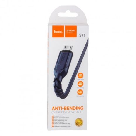 Кабель Hoco X59 USB to MicroUSB 1m синий Кабель Hoco X59 USB to MicroUSB 1m синий