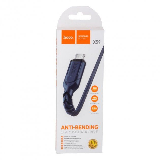 Кабель Hoco X59 USB to MicroUSB 1m синий Кабель Hoco X59 USB to MicroUSB 1m синий