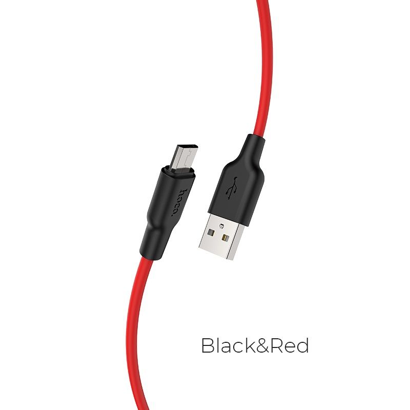 Кабель Hoco X21 Plus USB to MicroUSB 1m чорно-червоний Кабель Hoco X21 Plus USB to MicroUSB 1m чорно-червоний