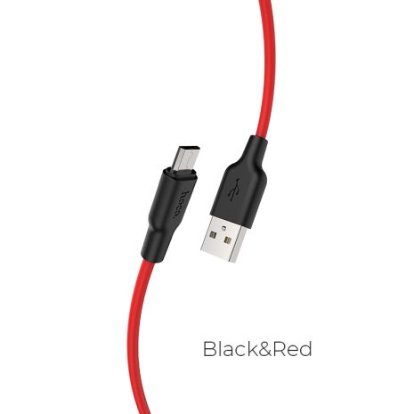 Кабель Hoco X21 Plus USB to MicroUSB 1m черно-красный Кабель Hoco X21 Plus USB to MicroUSB 1m черно-красный