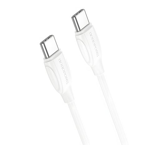 Кабель USB Borofone BX19 60W Type-C к Type-C 1m белый Кабель USB Borofone BX19 60W Type-C к Type-C 1m белый