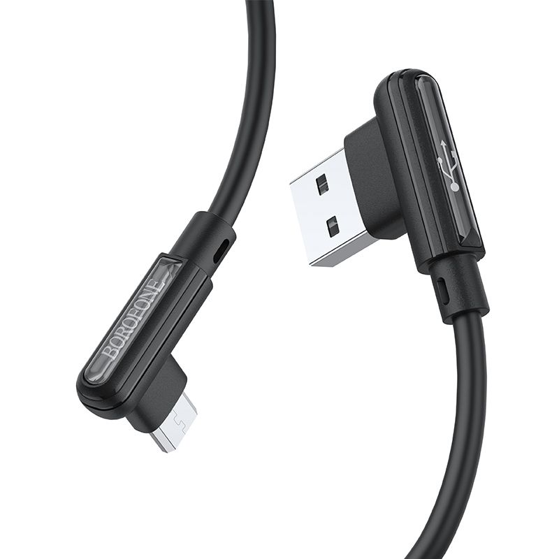 Кабель Borofone BX58 Lucky USB - MicroUSB 2.4A Черный Кабель Borofone BX58 Lucky USB - MicroUSB 2.4A Черный