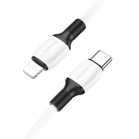 USB кабель Borofone BX84 PD20W Type C to Lightning білий USB кабель Borofone BX84 PD20W Type C to Lightning білий