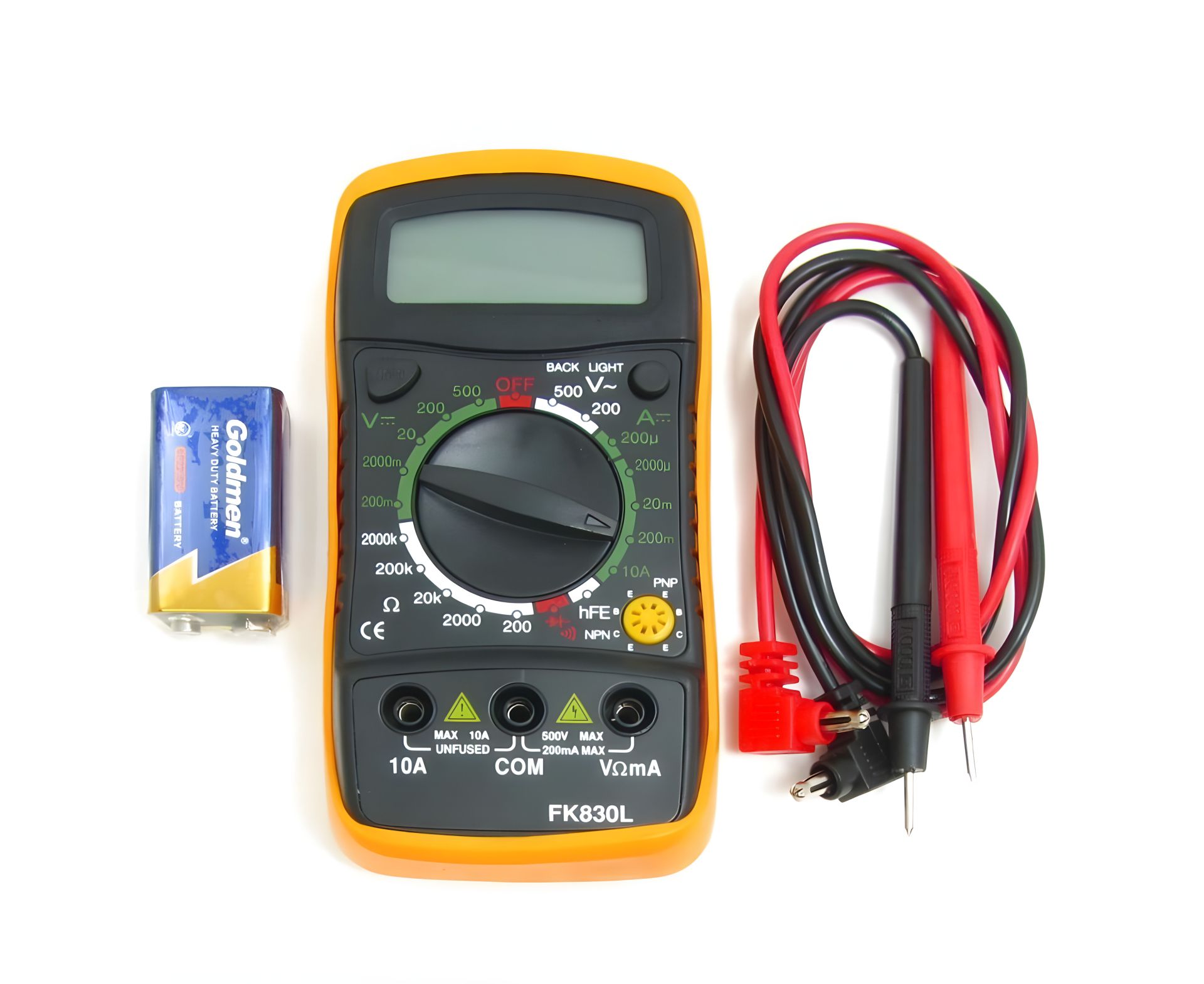 Цифровий Мультиметр FK830L/XL830L/MAS830L з підсвічуванням (струм до 10A) Цифровий Мультиметр FK830L/XL830L/MAS830L з підсвічуванням (струм до 10A)