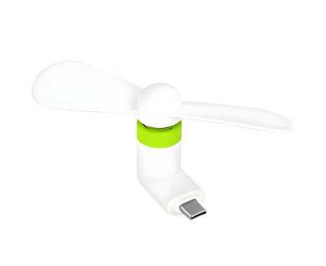 Біло-зелений мобільний вентилятор Type-C, від телефону, повербанка, ноутбука