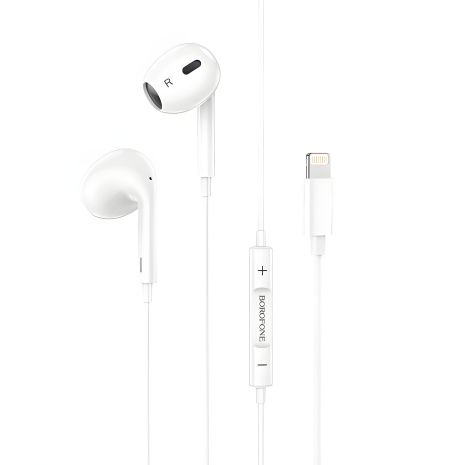 Білі Borofone BM30 Max Lightning навушники Білі Borofone BM30 Max Lightning навушники