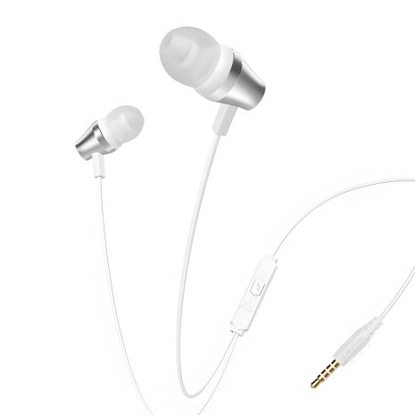 Серебристые вакуумные наушники Borofone BM38 Серебристые вакуумные наушники Borofone BM38