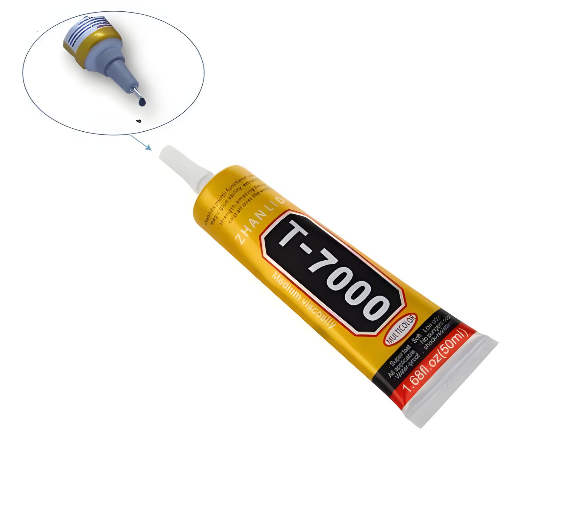 Чёрный T-7000 клей силиконовый, 50ml, с дозатором тюбик Чёрный T-7000 клей силиконовый, 50ml, с дозатором тюбик