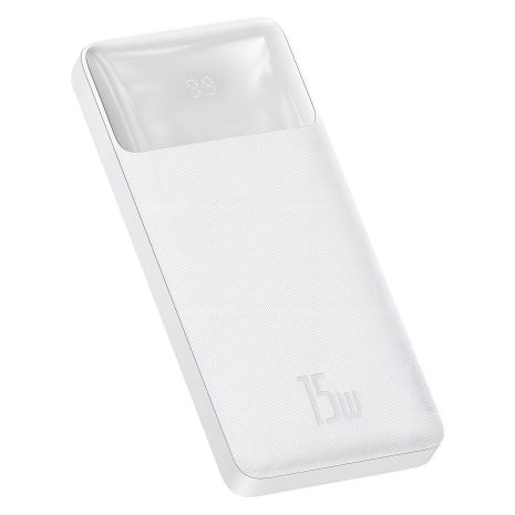 Повербанк Baseus PPDML-I Bipow 15W 10000 mAh Out: 2USB + QC3.0 Type-C: 5V/3A Max 15W/In: Micro 5В/2А (10W), Type-C 5В/3А (15W) з Дисплеєм, White Повербанк Baseus PPDML-I Bipow 15W 10000 mAh Out: 2USB + QC3.0 Type-C: 5V/3A Max 15W/In: Micro 5В/2А (10W), Type-C 5В/3А (15W) з Дисплеєм, White