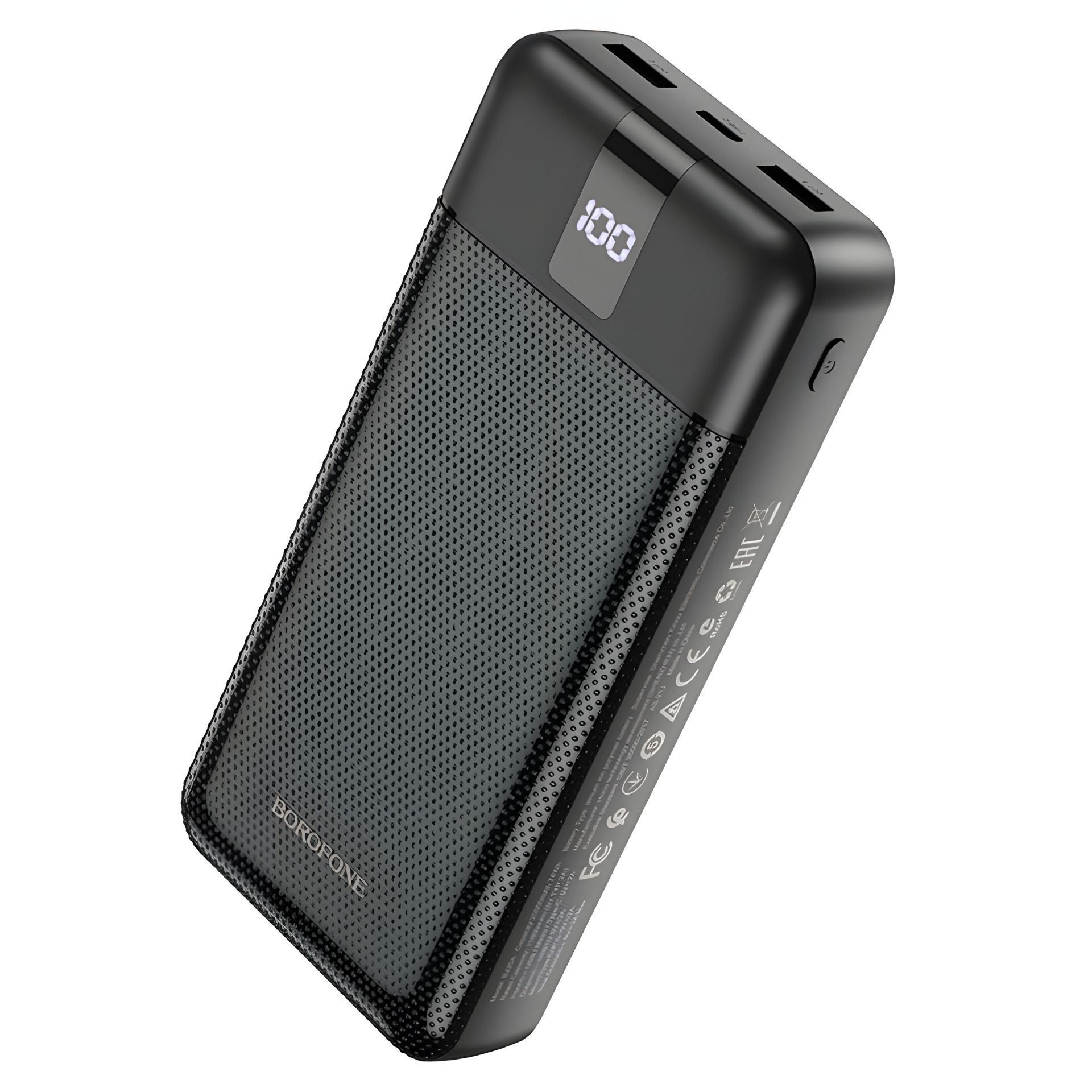 Повербанк Borofone BJ20A (20000 mAh 2USB, micro, Type-C, Lightning 5Vx2A / In: Type-C, micro-USB, USB, 5Vx2A ) LED, black Повербанк Borofone BJ20A (20000 mAh 2USB, micro, Type-C, Lightning 5Vx2A / In: Type-C, micro-USB, USB, 5Vx2A ) LED, black