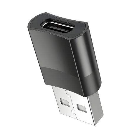 Hoco UA17 переходник USB to Type-C (F), черный Hoco UA17 переходник USB to Type-C (F), черный