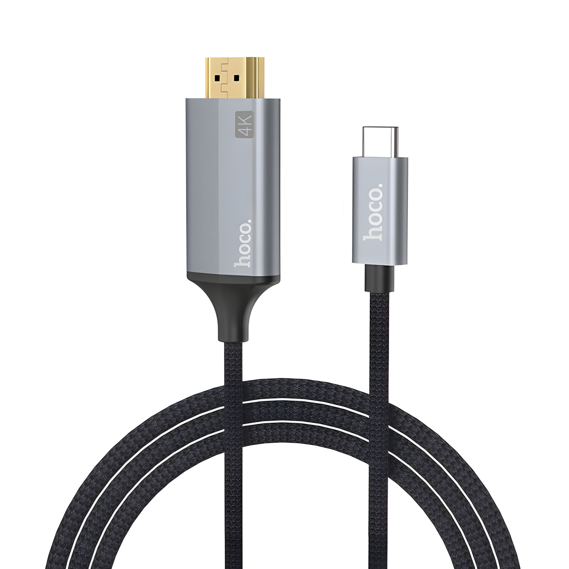 Адаптер перехідник Hoco UA13 4K Type-C to HDMI 1.8m темно-сріблястий Адаптер перехідник Hoco UA13 4K Type-C to HDMI 1.8m темно-сріблястий