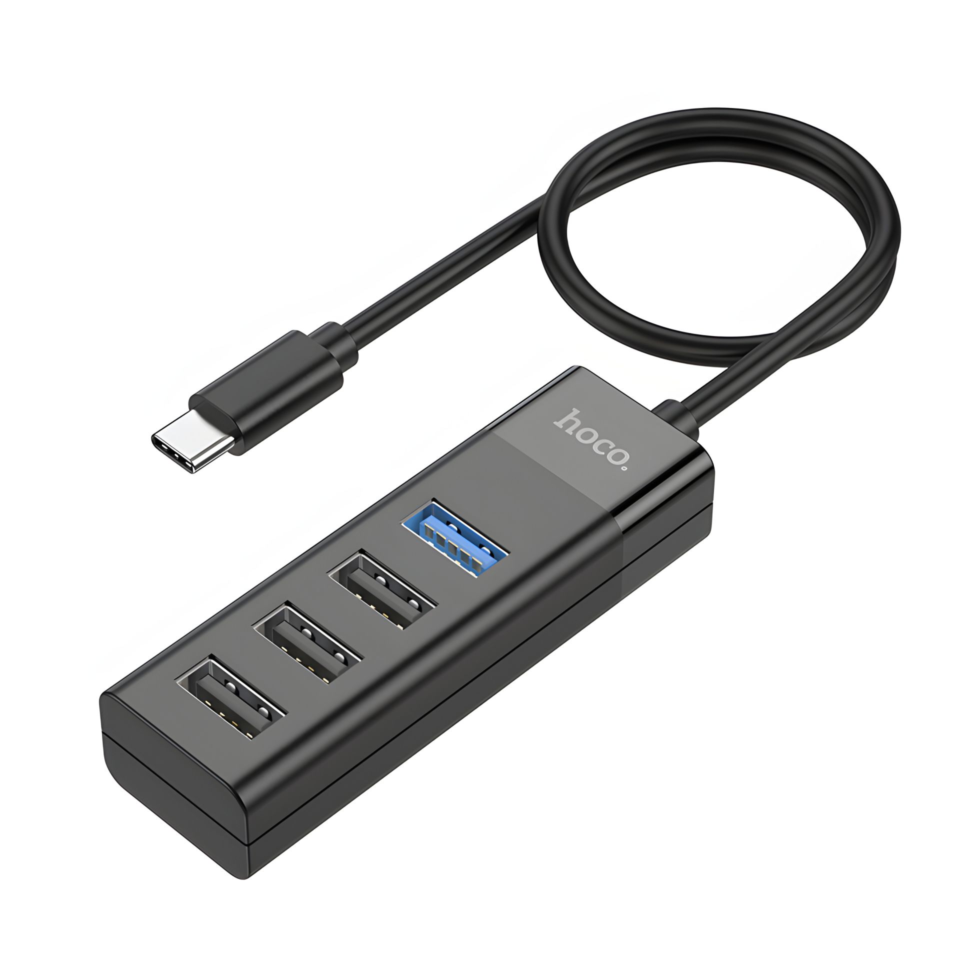 Адаптер Hoco HB25 чорний Type-C (to USB3.0+USB2.0*3) Адаптер Hoco HB25 чорний Type-C (to USB3.0+USB2.0*3)