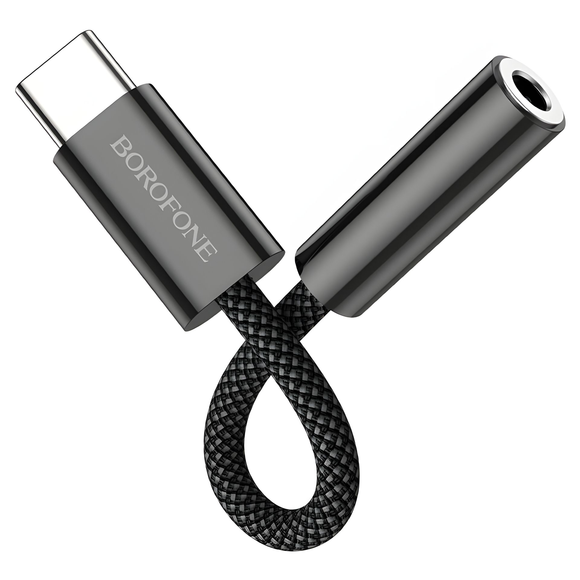 Аудио адаптер-переходник Borofone BV15 Type-C в Jack 3.5 (F) 0.1м черный Аудио адаптер-переходник Borofone BV15 Type-C в Jack 3.5 (F) 0.1м черный