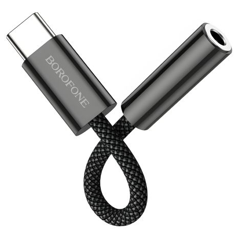 Аудио адаптер-переходник Borofone BV15 Type-C в Jack 3.5 (F) 0.1м черный Аудио адаптер-переходник Borofone BV15 Type-C в Jack 3.5 (F) 0.1м черный
