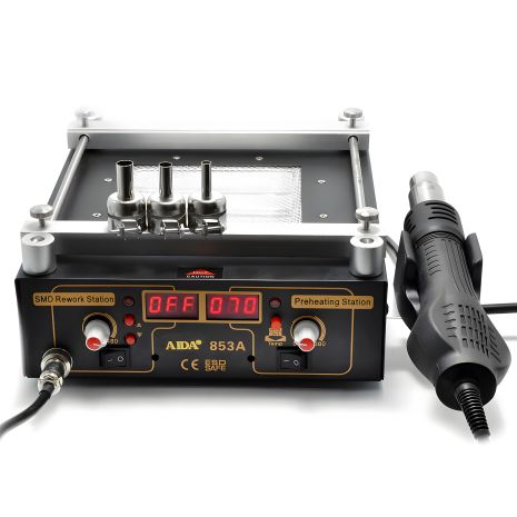 Плат преднагрівач Aida 853A керамічний інфрачервоний з цифровою індикацією та термоповітряним феном Плат преднагрівач Aida 853A керамічний інфрачервоний з цифровою індикацією та термоповітряним феном