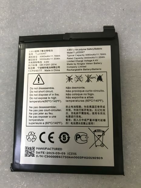 Alcatel TLp030K7 OT-5024D, 5024Y, 5024K Акумулятори Alcatel 1S (2019) [Original PRC] 12 міс. гарантії