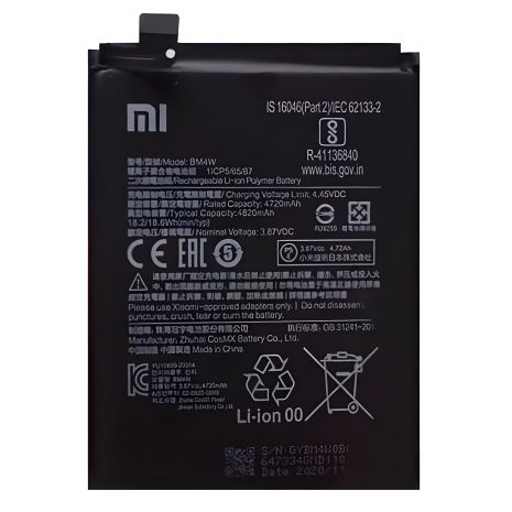 Оригинальный аккумулятор BM4W для Xiaomi Mi 10T Lite, Note 9 Pro 5G, Mi 10i 5G (4820 mAh) [ПРК] гарантия 12 мес.