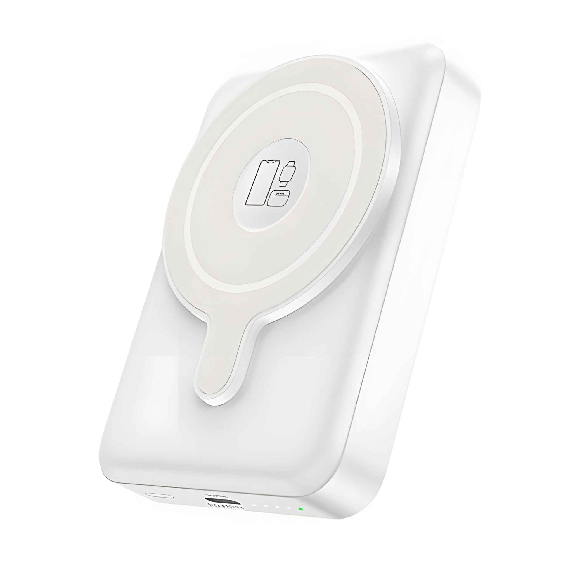 Повербанк Hoco Q11 MagSafe Wireless Charger 3-in-1 10000 mAh Type-C 20W / In: Type-C 18W, LED, White Повербанк Hoco Q11 MagSafe Wireless Charger 3-in-1 10000 mAh Type-C 20W / In: Type-C 18W, LED, White