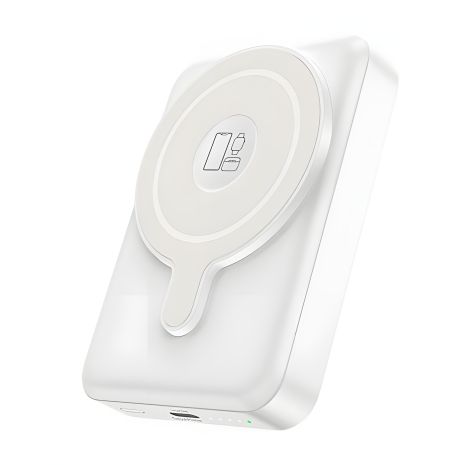 Повербанк Hoco Q11 MagSafe Wireless Charger 3-in-1 10000 mAh Type-C 20W / In: Type-C 18W, LED, White Повербанк Hoco Q11 MagSafe Wireless Charger 3-in-1 10000 mAh Type-C 20W / In: Type-C 18W, LED, White