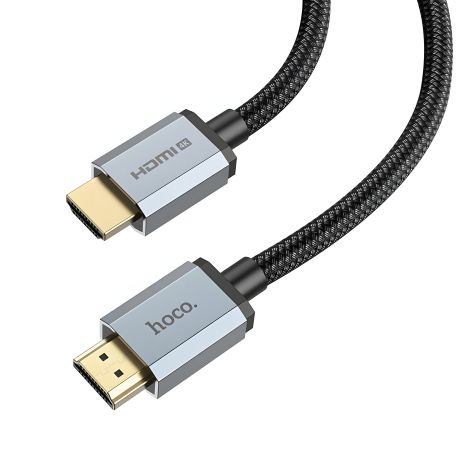 Кабель HDMI Hoco US03 3m з нейлоновою оплеткою та позолоченими конекторами 2.1 8K чорний Кабель HDMI Hoco US03 3m з нейлоновою оплеткою та позолоченими конекторами 2.1 8K чорний