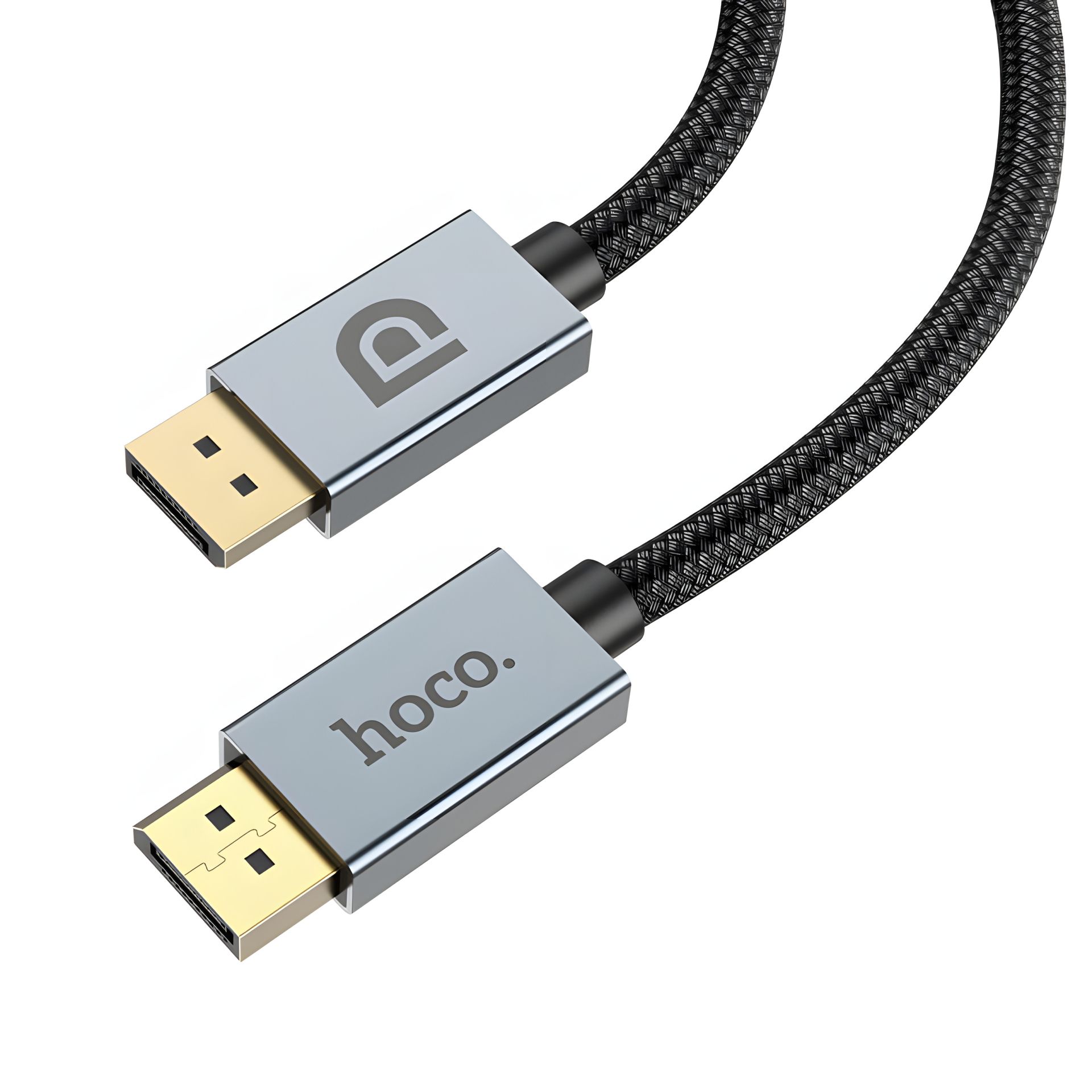 Кабель DisplayPort Hoco US04 - 3m v1.4 8K Ultra HD с нейлоновой оплёткой и позолоченными коннекторами, чёрный Кабель DisplayPort Hoco US04 - 3m v1.4 8K Ultra HD с нейлоновой оплёткой и позолоченными коннекторами, чёрный