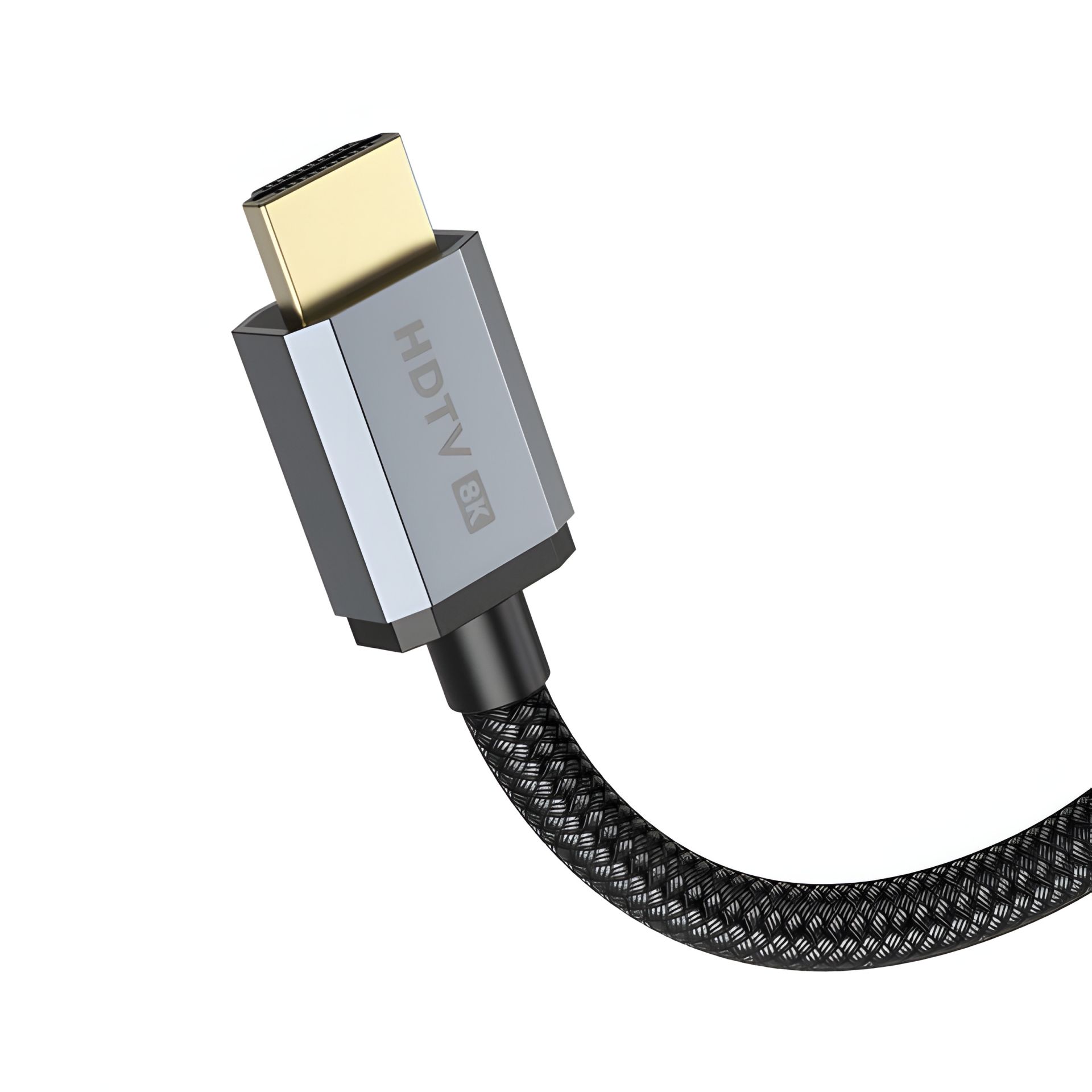 Кабель HDMI Hoco US03 - 1m v2.1 8K Ultra HD з нейлоновою оплеткою та позолоченими конекторами, чорний Кабель HDMI Hoco US03 - 1m v2.1 8K Ultra HD з нейлоновою оплеткою та позолоченими конекторами, чорний