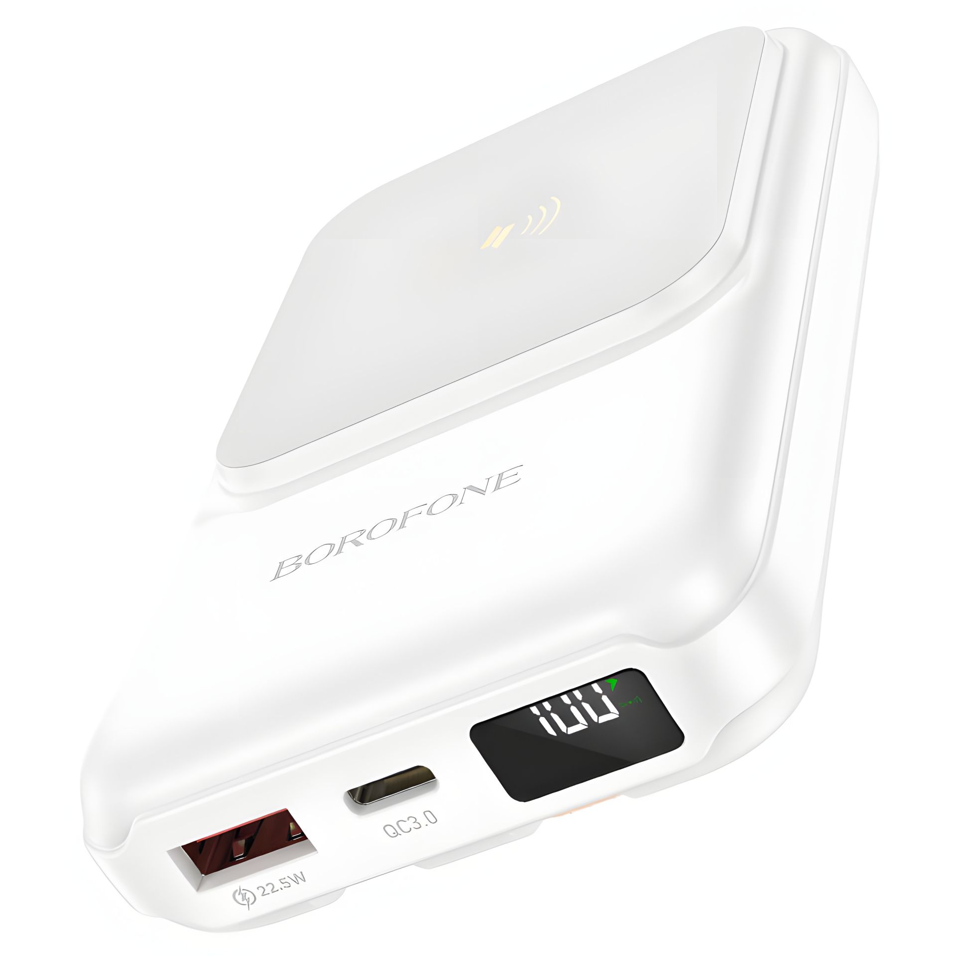 Повербанк Borofone BJ26 (10000mAh / Out: USB 22,5W QC3.0, Type-C 20W PD, Qi 15W / In: Type-C 18W, + Cable Type-C 18W) с LED индикатором, Белый Повербанк Borofone BJ26 (10000mAh / Out: USB 22,5W QC3.0, Type-C 20W PD, Qi 15W / In: Type-C 18W, + Cable Type-C 18W) с LED индикатором, Белый