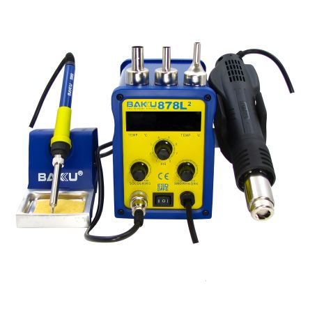 Паяльна станція Baku BK878L2 (фен, паяльник, цифрова індикація) Паяльна станція Baku BK878L2 (фен, паяльник, цифрова індикація)