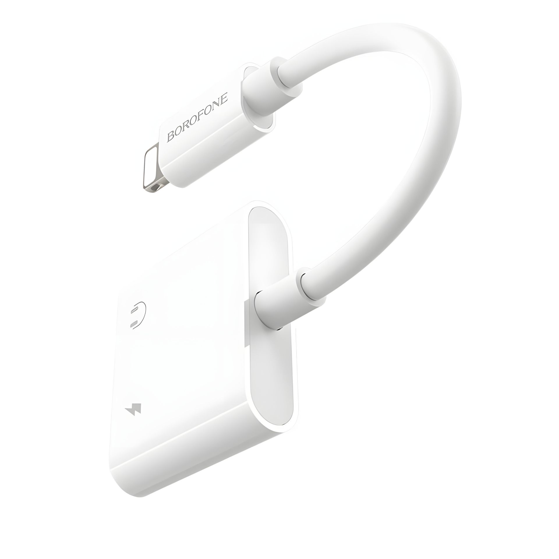 Аудіо адаптер Borofone BV11 2в1 Lightning to 2 Lightning (F) 0.124m білий Аудіо адаптер Borofone BV11 2в1 Lightning to 2 Lightning (F) 0.124m білий