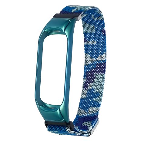 Ремінець Міланська петля для Xiaomi Mi Band 3, 4 (синьо-камуфляжний) Ремінець Міланська петля для Xiaomi Mi Band 3, 4 (синьо-камуфляжний)