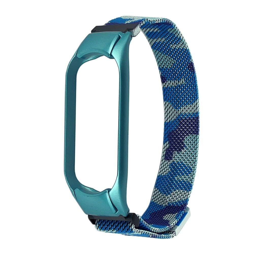 Ремешок Миланская петля для Xiaomi Mi Band 5/ 6 сине-камуфляжный Ремешок Миланская петля для Xiaomi Mi Band 5/ 6 сине-камуфляжный