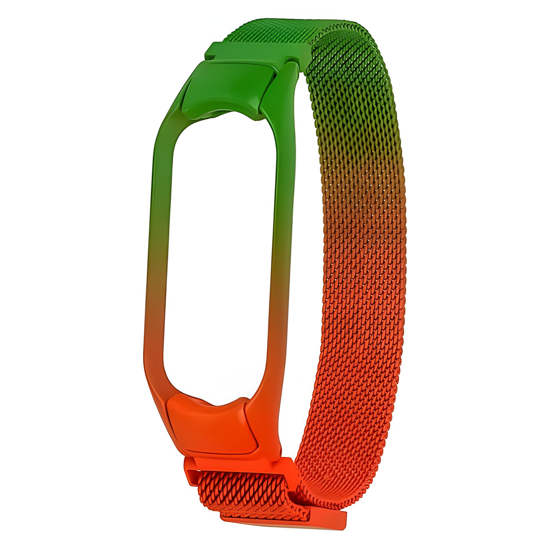 Зелено-оранжевий ремінець Міланська петля райдужна для Xiaomi Mi Band 3, 4 № 32 Зелено-оранжевий ремінець Міланська петля райдужна для Xiaomi Mi Band 3, 4 № 32