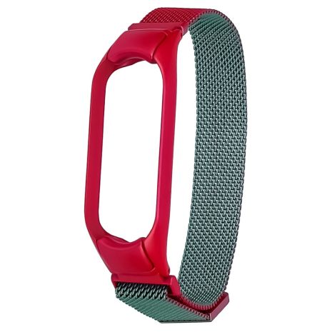 Ремешок Миланская петля радужная для Xiaomi Mi Band 5/ 6 № 38 титаново-розовый Ремешок Миланская петля радужная для Xiaomi Mi Band 5/ 6 № 38 титаново-розовый